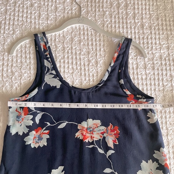 JOIE Silk Tank Top XS Navy Pink Floral Blouse Women’s - Picture 8 of 10